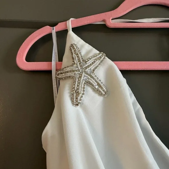 White Fox Beaded Starfish Slip Dress - Picture 2 of 5